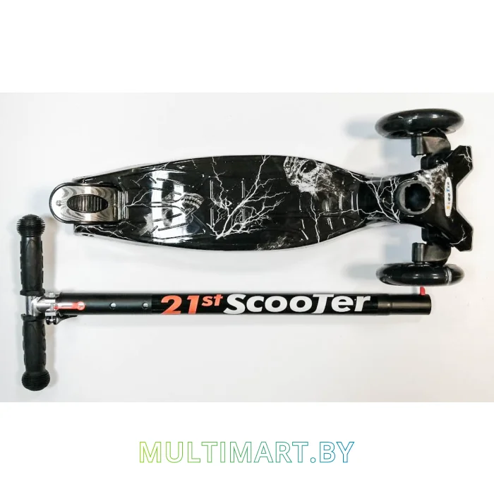 Самокат 21st Scooter Maxi K 036Z2 чёрный, светящиеся колёса